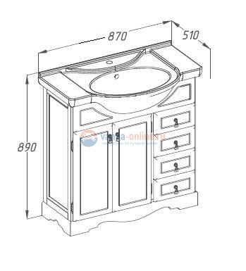 Тумба с раковиной Opadiris КЛИО 85, белый матовый Тумба с раковиной Opadiris КЛИО 85, белый матовый