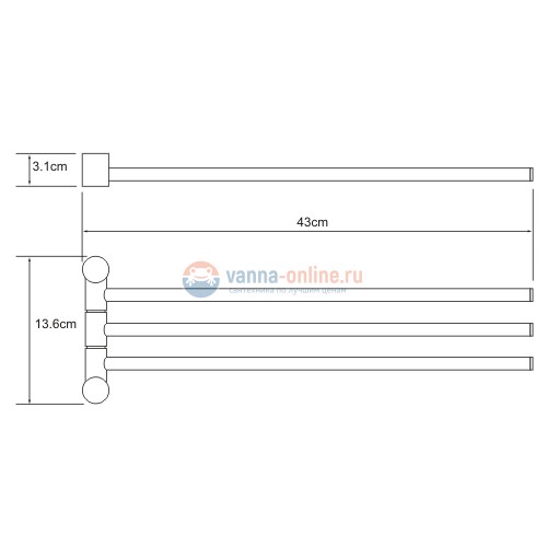 Полотенцедержатель WasserKRAFT Exter К-1533 Полотенцедержатель WasserKRAFT Exter К-1533