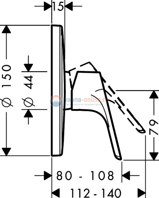 Смеситель Hansgrohe Focus Е2 31965000 для душа внешняя часть