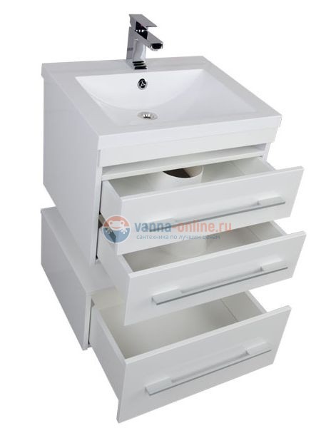 Тумба с раковиной Aquanet Нота 58 (005) 00171483, цвет белый