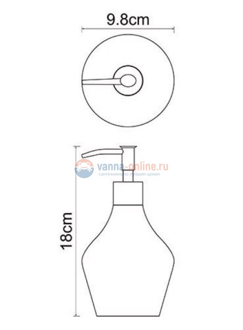 Дозатор для жидкого мыла WasserKraft Dinkel 4699 Дозатор для жидкого мыла WasserKraft Dinkel 4699