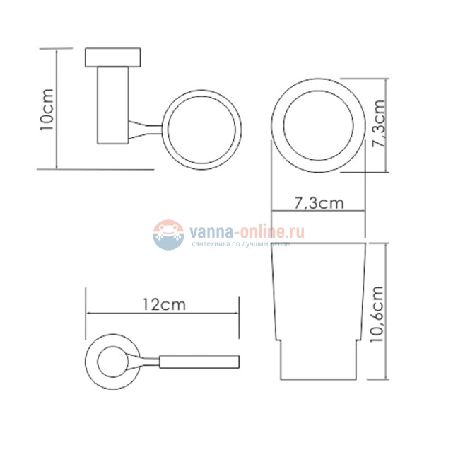 Стакан для щеток с держателем WasserKRAFT K-28228 Стакан для щеток с держателем WasserKRAFT K-28228