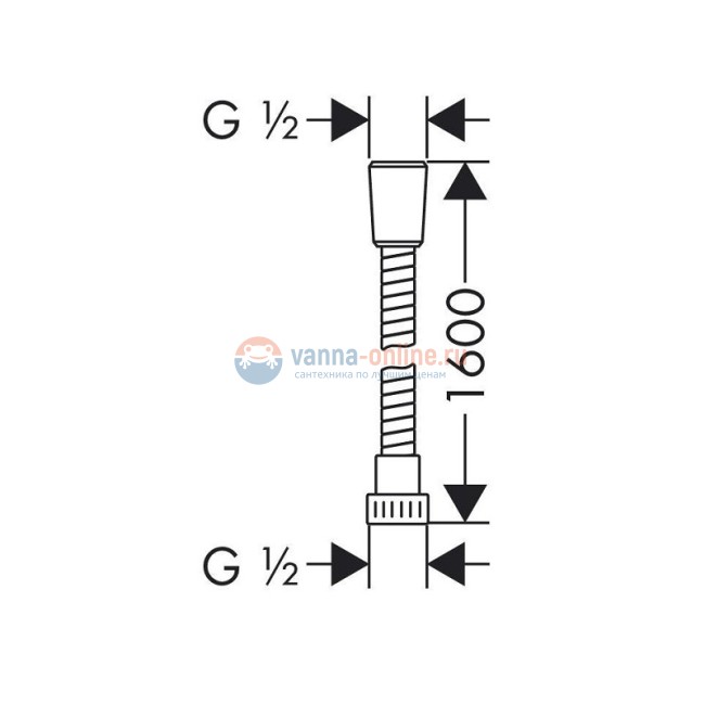 Шланг для душа Hansgrohe 28266000 Metaflex C, 1,60 м Шланг для душа Hansgrohe 28266000 Metaflex C, 1,60 м