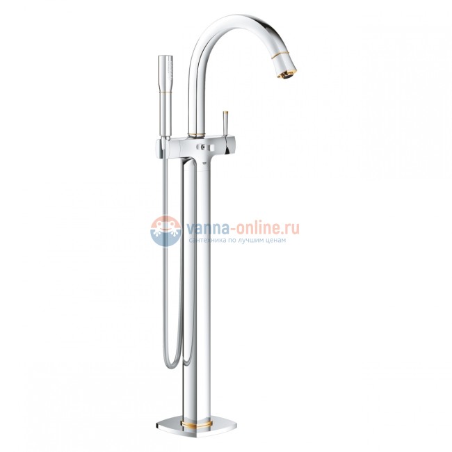 Смеситель Grohe Grandera 23318IG0 для ванны, напольный, хром/золото Смеситель Grohe Grandera 23318IG0 для ванны, напольный, хром/золото