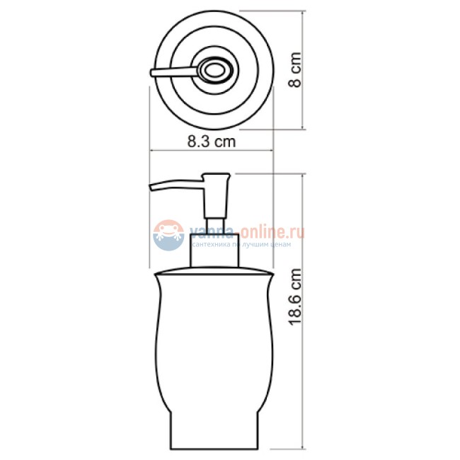 Запасной дозатор для жидкого мыла фарфоровый WasserKraft C183