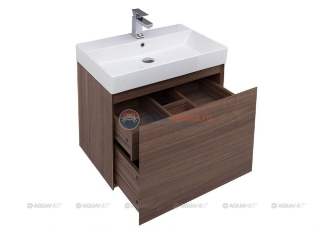 Тумба с раковиной Aquanet Нью-Йорк 70 00203946, цвет орех