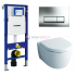 Инсталляция Geberit с безободковым унитазом Geberit iCon Rimfree 204060000, сиденье микролифт, комплект 332852