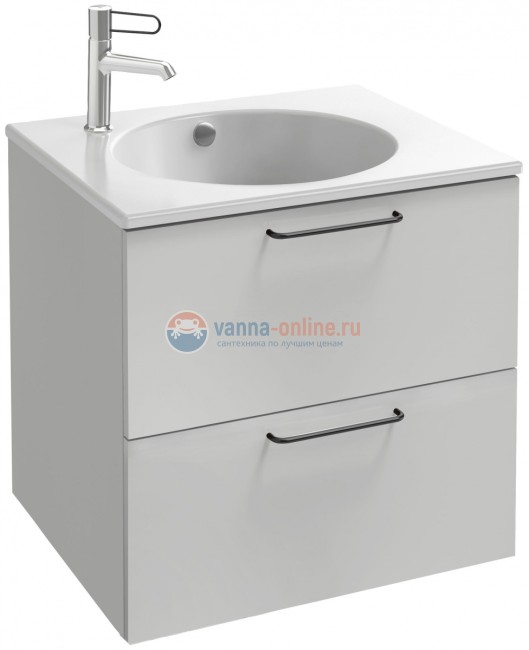 Тумба под раковину Jacob Delafon Odeon Rive Gauche 60 см, EB2520-R9-N18, цвет белый, ручки черные Тумба под раковину Jacob Delafon Odeon Rive Gauche 60 см, EB2520-R9-N18, цвет белый, ручки черные