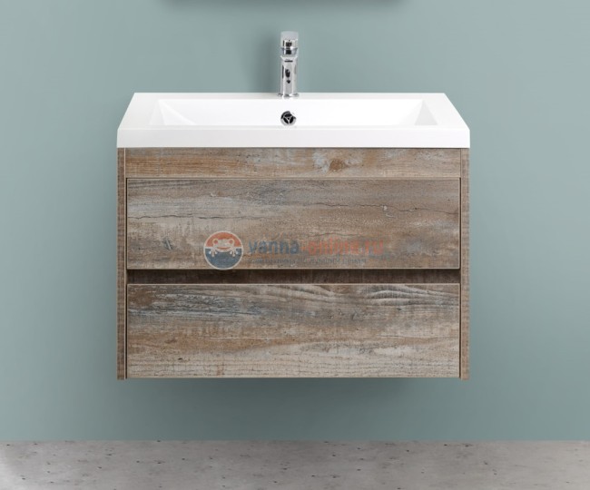 Тумба с раковиной Art&Max Family-900-2C-SO-PE, 90 x 48 x 55 см подвесная, бежево-серый (Pino Esotica)