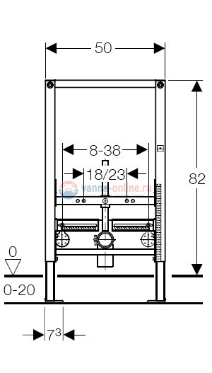 Инсталляция Geberit Duofix 111.524.00.1 для биде, низкая