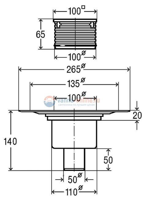 Трап Viega Advantix 556914, 100 x 100 мм Трап Viega Advantix 556914, 100 x 100 мм