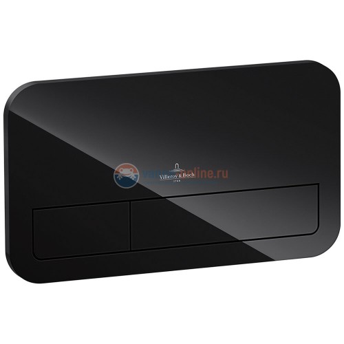 Клавиша двойная стеклянная Villeroy&Boch M200 922400RB, стекло, черный глянец