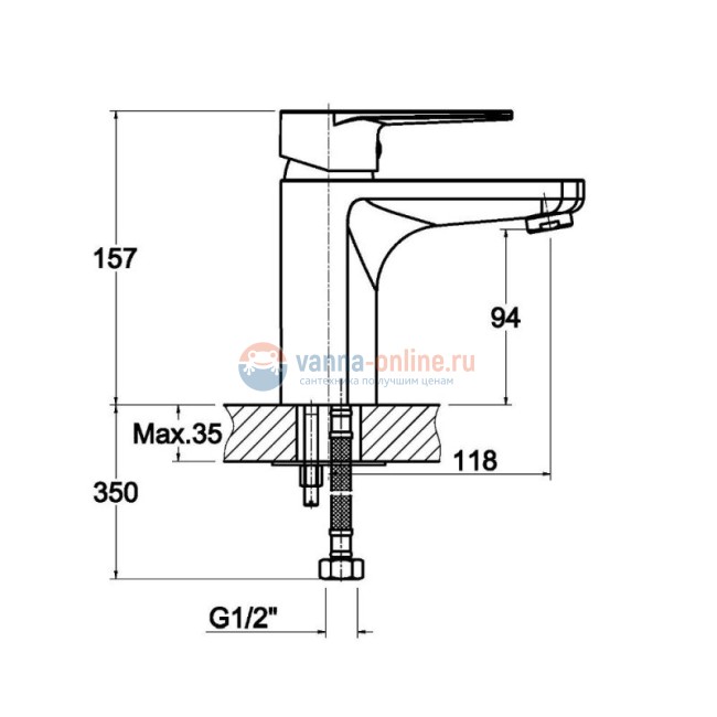 Смеситель Orange Flipo M23-021cr для раковины