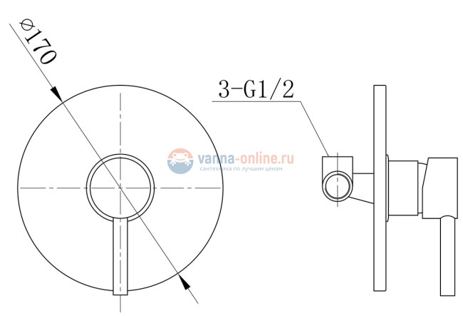 Смеситель Agger Zest A0740000 для душа, хром Смеситель Agger Zest A0740000 для душа, хром