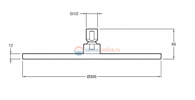 Верхний душ Jacob Delafon Katalyst E13690-CP d 30,5 см Верхний душ Jacob Delafon Katalyst E13690-CP d 30,5 см