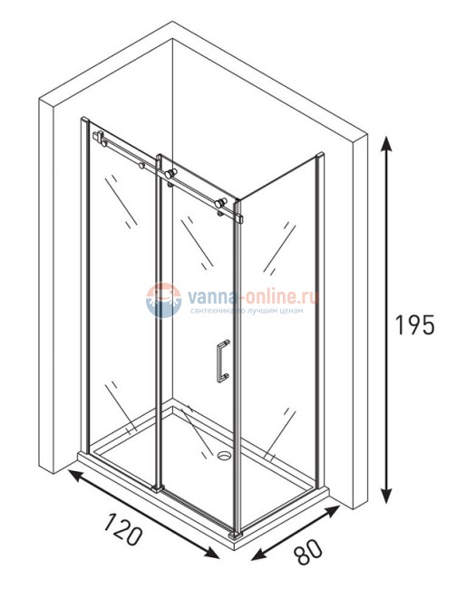 Душевой уголок Berges Wasserhaus Gelios 061001, 120 х 80 х 195 см, стекло прозрачное