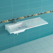 Раковина Санта Лидер 130x48 см над стиральной машиной, без кронштейнов, левая/правая