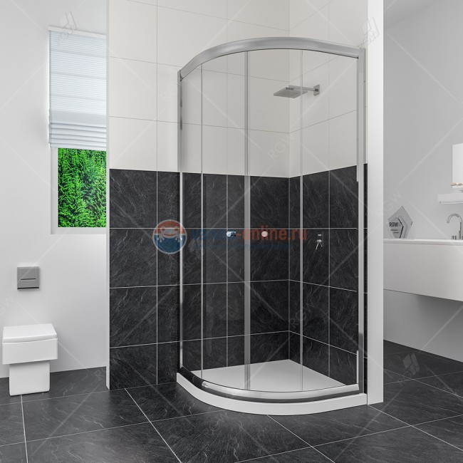 Душевой уголок RGW CL-51, 04095199-11, 90x90x185 см, дверь раздвижная, стекло прозрачное, хром