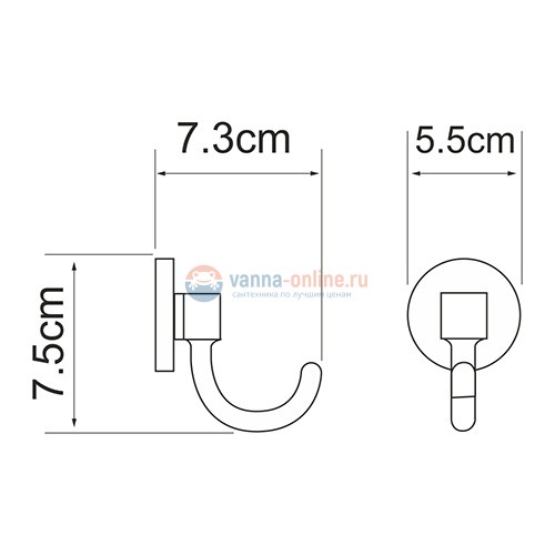 Крючок WasserKRAFT Rhein 6223 Крючок WasserKRAFT Rhein 6223
