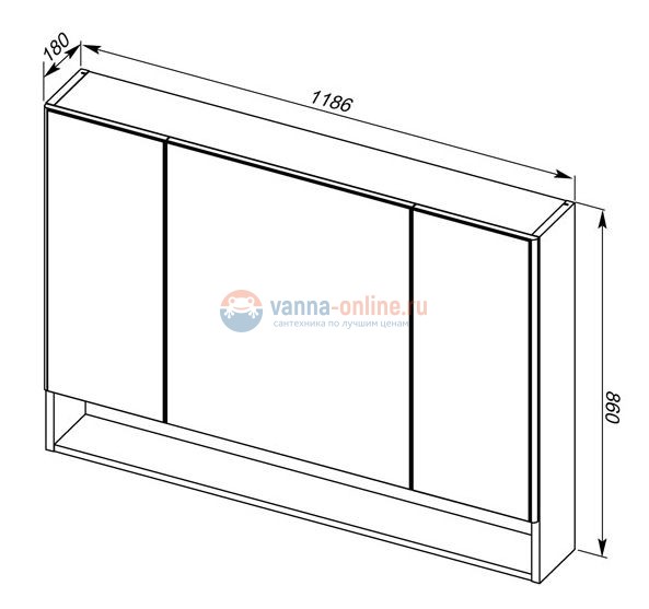 Зеркало-шкаф Aquanet Виго 120 00183400, цвет белый