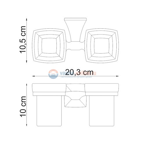 Стакан с держателем WasserKRAFT Wern 2528D, двойной