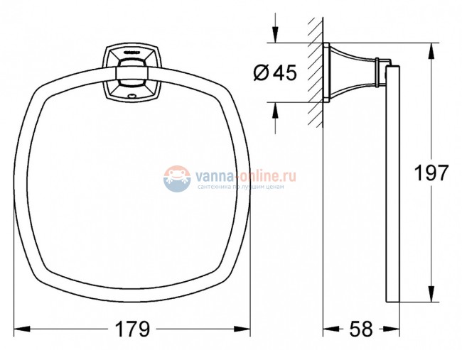 Полотенцедержатель Grohe Grandera 40630IG0, хром/золото
