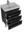 Тумба под раковину Aquanet Сиена 60 напольная, 3 ящика, черный, 00186367
