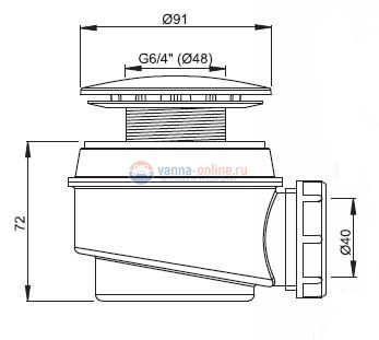 Сифон для душевого поддона Alcaplast A47CR d60, хром Сифон для душевого поддона Alcaplast A47CR d60, хром