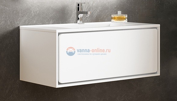 Тумба с раковиной Sanvit Бруно 1, 90 х 46 см, цвет - белый глянцевый