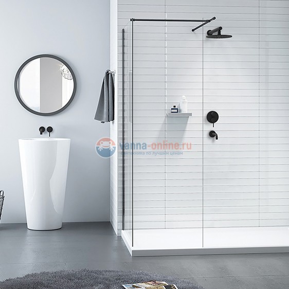 Верхний душ, круглый, латунь, 25 см, черный Верхний душ, круглый, латунь, 25 см, черный