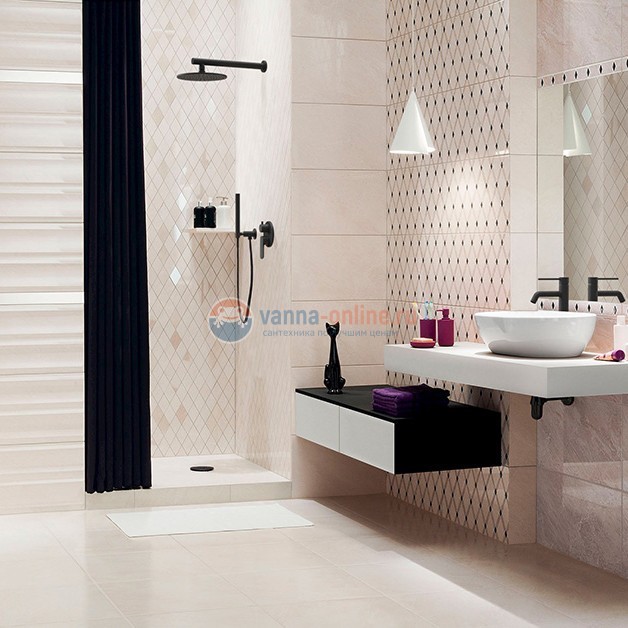 Верхний душ, круглый, латунь, 25 см, черный Верхний душ, круглый, латунь, 25 см, черный