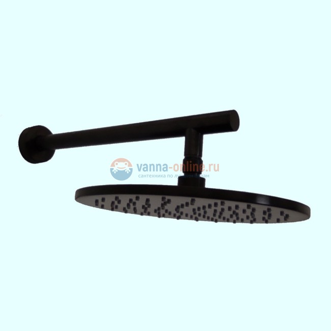 Верхний душ, круглый, латунь, 25 см, черный Верхний душ, круглый, латунь, 25 см, черный