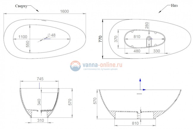 Ванна Salini Paola 160 х 77 х 57 см, из материала Sapirit, глянцевая белая 101511G Ванна Salini Paola 160 х 77 х 57 см, из материала Sapirit, глянцевая белая 101511G