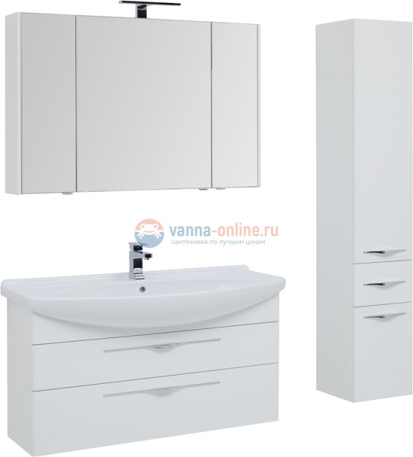 Шкаф-пенал Aquanet Ирвин 35 L/R, белый глянец