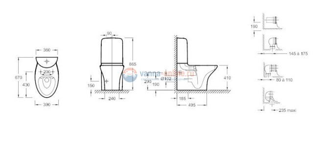 Сливной бачок Jacob Delafon Nouvelle Vague ETL212-00