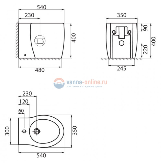 Напольное биде BelBagno Formica BB1030B
