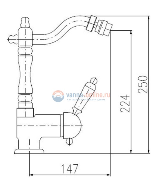 Смеситель для биде Rav-Slezak Labe L508.5/9SM, бронза/белый Смеситель для биде Rav-Slezak Labe L508.5/9SM, бронза/белый