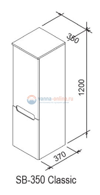 Шкаф-пенал Ravak Classic SB 350 белый/каппучино L/R