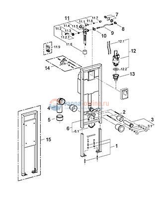 Монтажный блок Grohe Rapid SL 38713 для унитаза, ширина 0.42 м