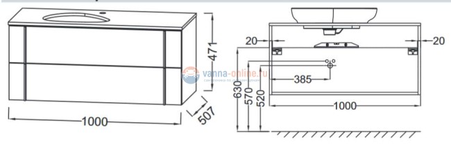Тумба под раковину Jacob Delafon Nouvelle Vague 100 EB3040-M59, коричневый лед мягкий