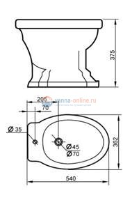 Биде Cezares Triesta CZR-7170 напольное