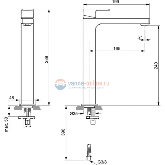 Смеситель для раковины Ideal Standard EDGE A7114AA
