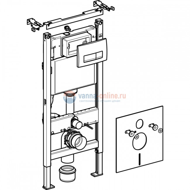 Инсталляция Geberit Duofix 458.128.21.1, глянцевый хром