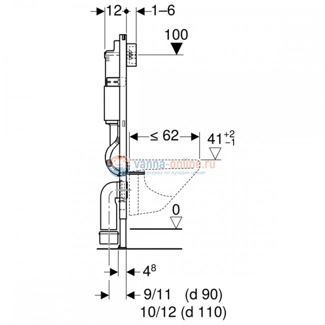 Инсталляция Geberit Duofix 458.128.21.1, глянцевый хром