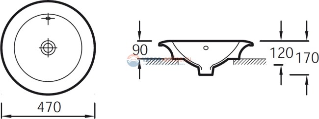 Раковина Jacob Delafon Ronde E1183-00