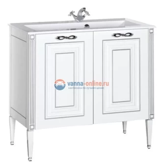 Тумба под раковину Aquanet Паола 90 00181762, цвет белый патина-серебро Тумба под раковину Aquanet Паола 90 00181762, цвет белый патина-серебро