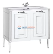 Тумба под раковину Aquanet Паола 90 00181762, цвет белый патина-серебро
