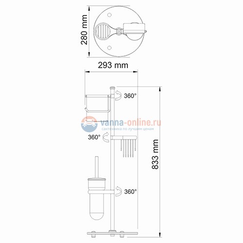 Комбинированная напольная стойка WasserKRAFT 1256