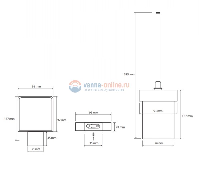 Ершик Bemeta Nero 135013010 9.3 x 12.7 x 38.5 см настенный, черный Ершик Bemeta Nero 135013010 9.3 x 12.7 x 38.5 см настенный, черный