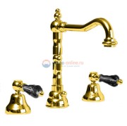 Смеситель Cezares DIAMOND-BLS2-03/24-Sw-N для раковины, золото, ручки Swarovski Nero Смеситель Cezares DIAMOND-BLS2-03/24-Sw-N для раковины, золото, ручки Swarovski Nero